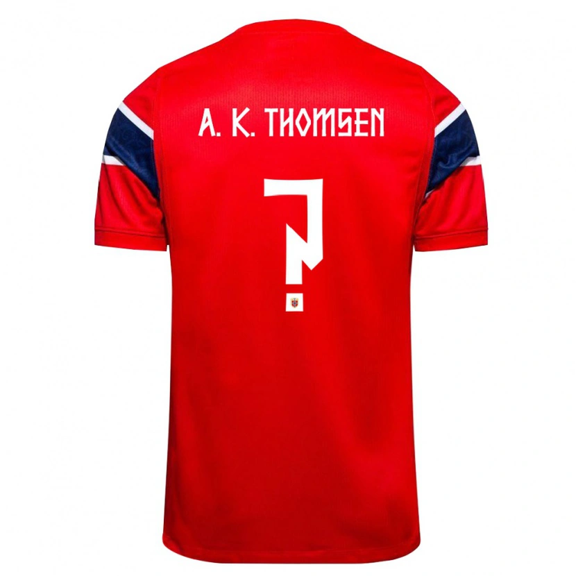 Danxen Women Norway Adrian Konglevoll Thomsen #0 Red Navy White Home Jersey 26-28 T-Shirt