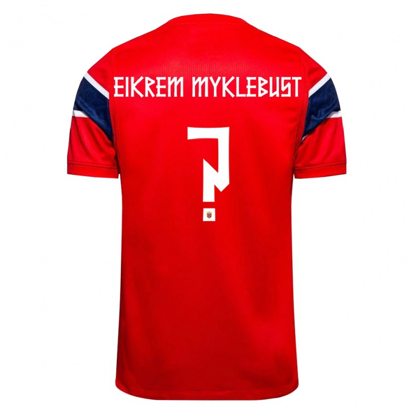 Danxen Women Norway Mads Eikrem Myklebust #0 Red Navy White Home Jersey 26-28 T-Shirt