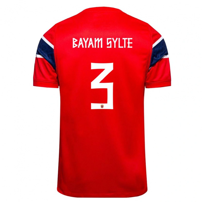 Danxen Women Norway Daniel Bayam Sylte #3 Red Navy White Home Jersey 26-28 T-Shirt