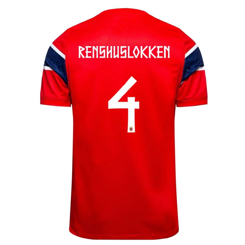 Danxen Women Norway Jesper Renshusløkken #4 Red Navy White Home Jersey 26-28 T-Shirt