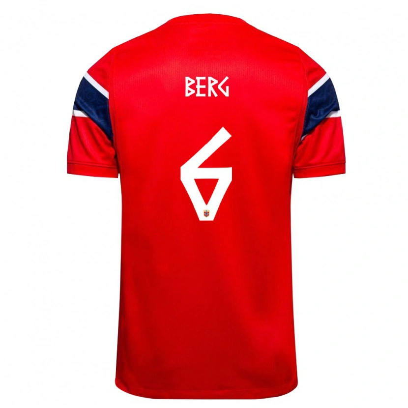 Danxen Women Norway Patrick Berg #6 Red Navy White Home Jersey 26-28 T-Shirt