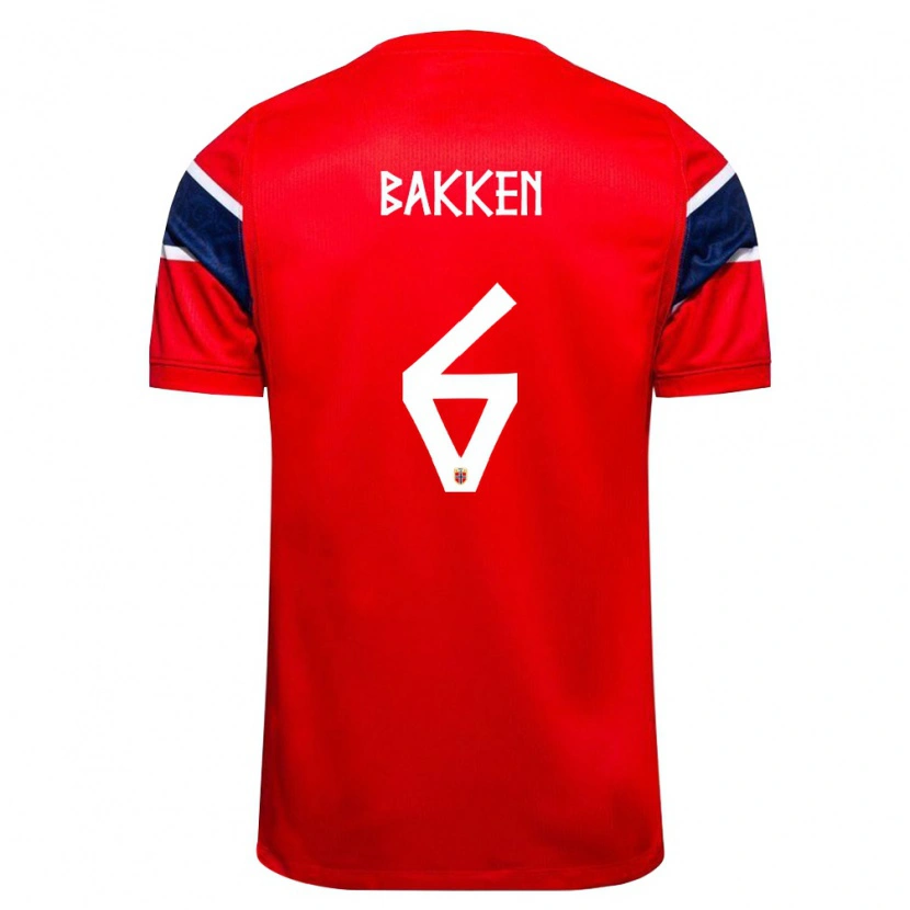 Danxen Women Norway Sondre Bakken #6 Red Navy White Home Jersey 26-28 T-Shirt