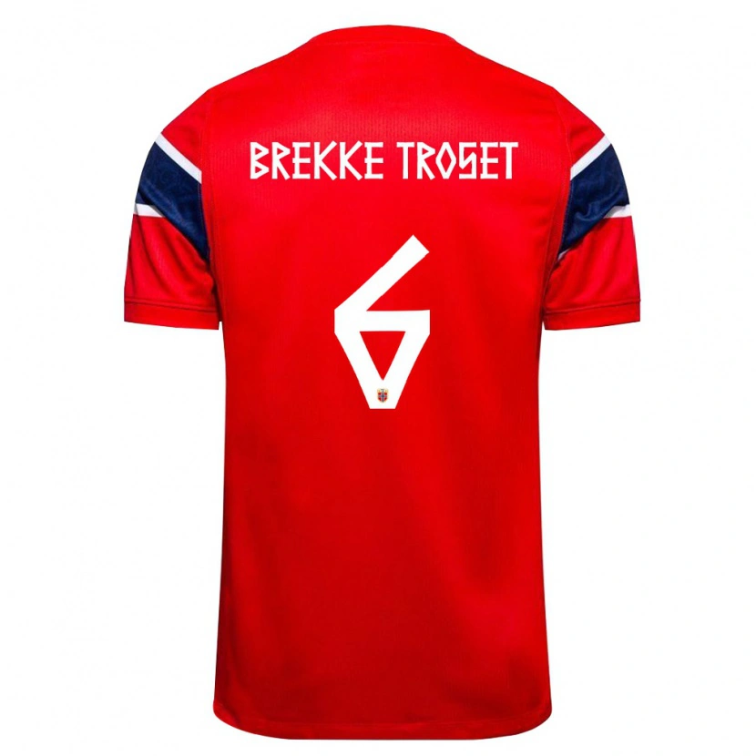 Danxen Women Norway Henry Brekke Troset #6 Red Navy White Home Jersey 26-28 T-Shirt