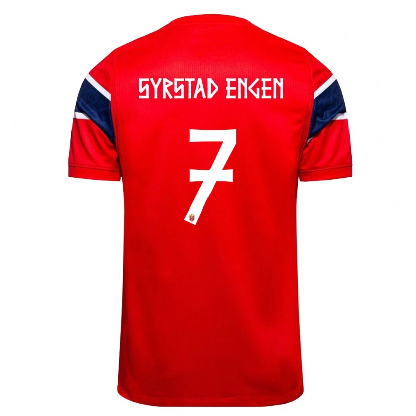 Danxen Women Norway Ingrid Syrstad Engen #7 Red Navy White Home Jersey 26-28 T-Shirt