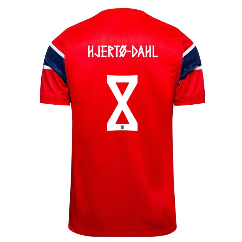 Danxen Women Norway Jens Hjertø-Dahl #8 Red Navy White Home Jersey 26-28 T-Shirt