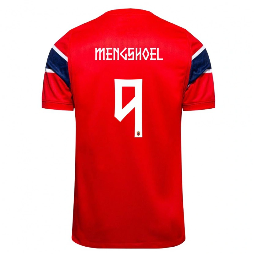 Danxen Women Norway Olav Dobloug Mengshoel #9 Red Navy White Home Jersey 26-28 T-Shirt