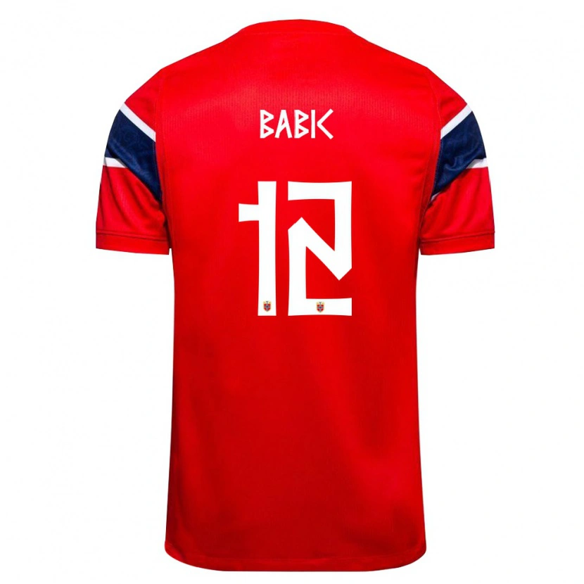 Danxen Women Norway Lazar Babic #12 Red Navy White Home Jersey 26-28 T-Shirt