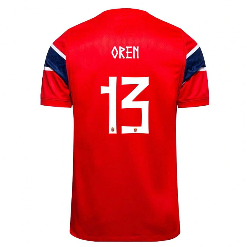 Danxen Women Norway Mathias Øren #13 Red Navy White Home Jersey 26-28 T-Shirt