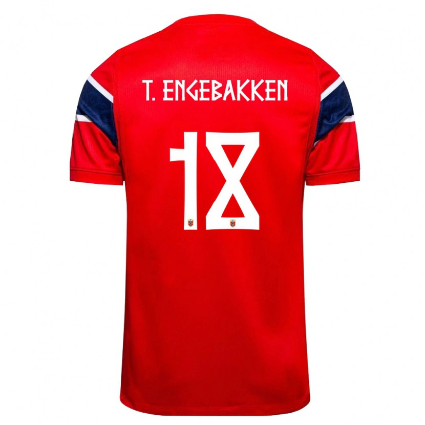 Danxen Women Norway Tinus Embergsrud Engebakken #18 Red Navy White Home Jersey 26-28 T-Shirt