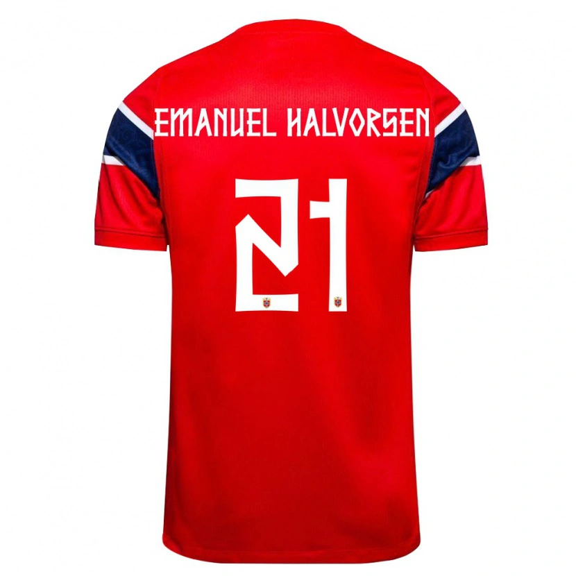 Danxen Women Norway Victor Halvorsen #21 Red Navy White Home Jersey 26-28 T-Shirt
