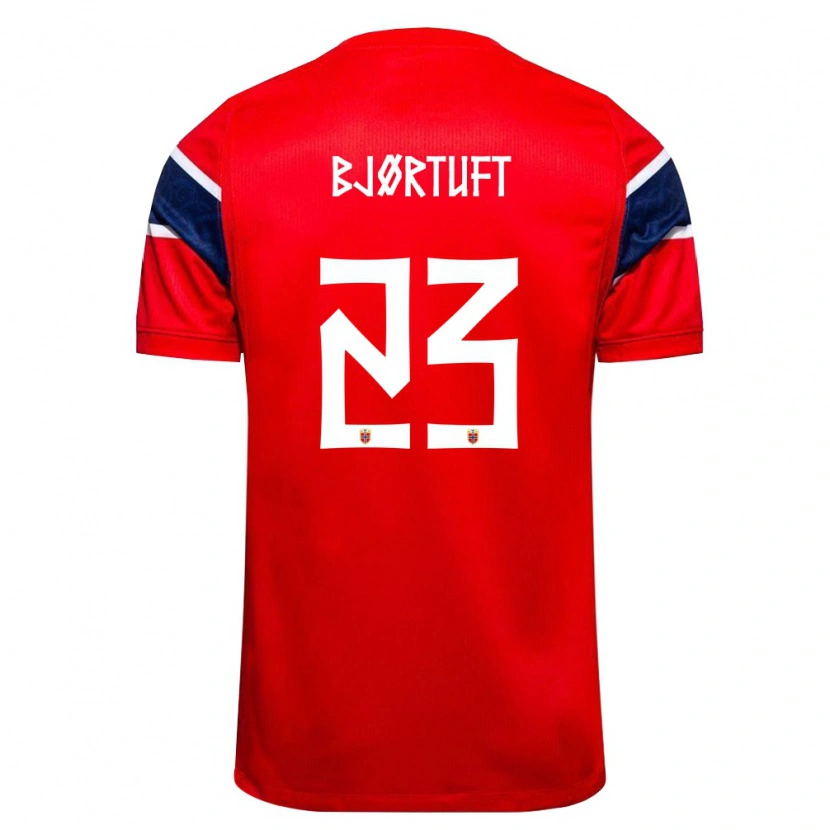 Danxen Women Norway Odin Bjørtuft #23 Red Navy White Home Jersey 26-28 T-Shirt