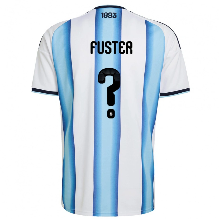 Danxen Women Argentina Salvador Fuster #0 White Sky Blue Navy Home Jersey 26-28 T-Shirt