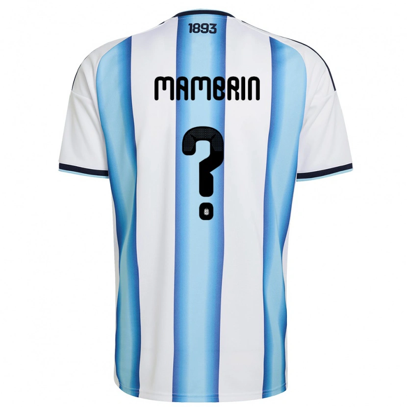 Danxen Women Argentina Santino Mambrin #0 White Sky Blue Navy Home Jersey 26-28 T-Shirt