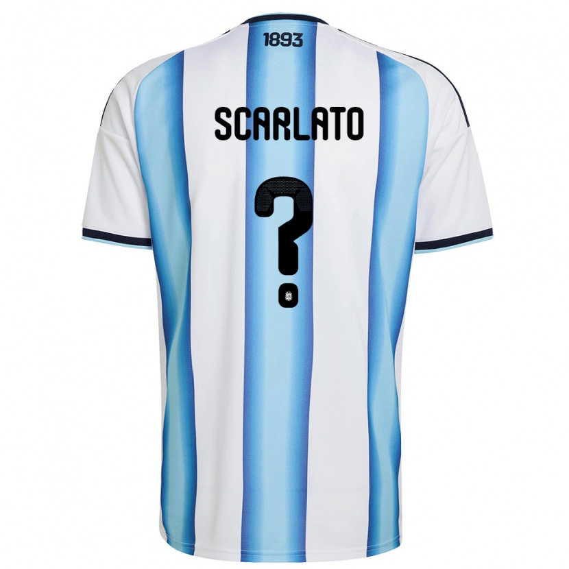 Danxen Women Argentina Luca Scarlato #0 White Sky Blue Navy Home Jersey 26-28 T-Shirt