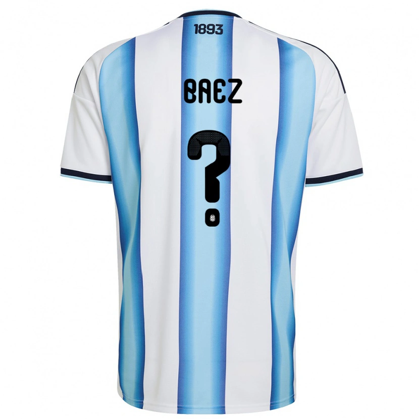Danxen Women Argentina Lautaro Baez #0 White Sky Blue Navy Home Jersey 26-28 T-Shirt