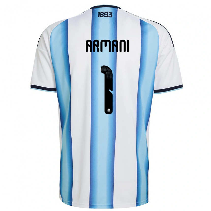 Danxen Women Argentina Franco Armani #1 White Sky Blue Navy Home Jersey 26-28 T-Shirt