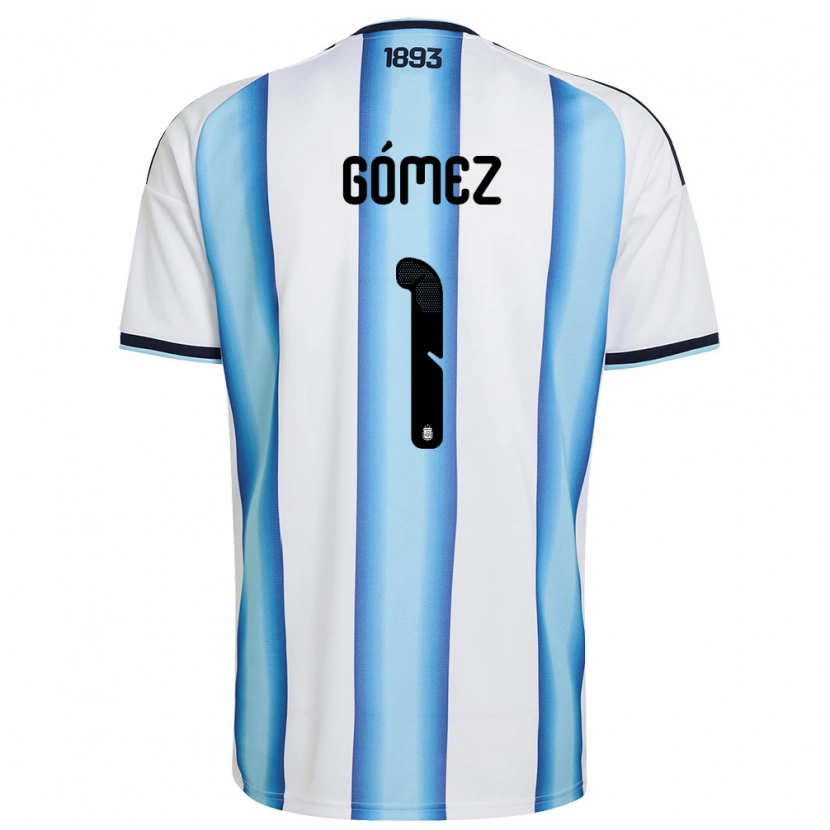 Danxen Women Argentina Francisco Gomez #1 White Sky Blue Navy Home Jersey 26-28 T-Shirt