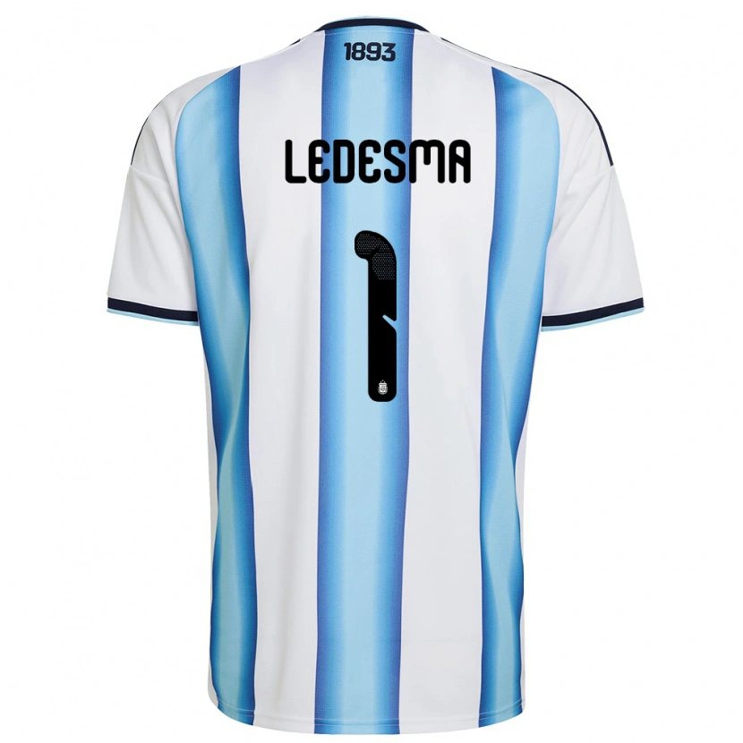 Danxen Women Argentina Jeremias Ledesma #1 White Sky Blue Navy Home Jersey 26-28 T-Shirt