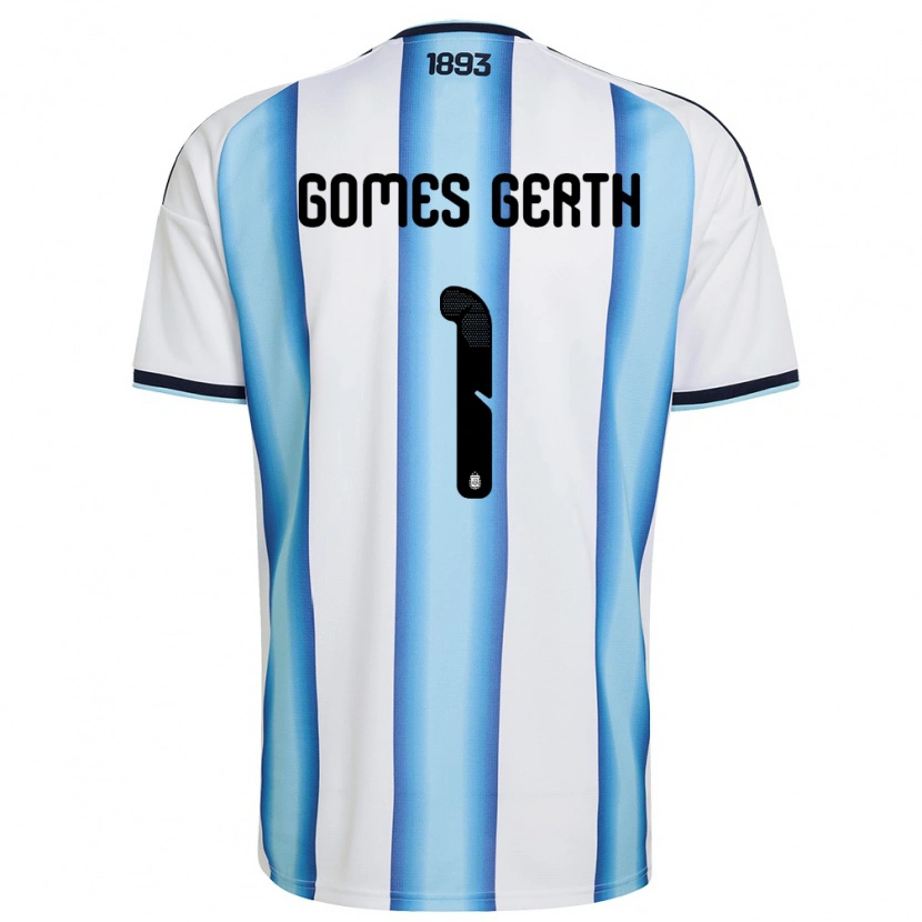 Danxen Women Argentina Federico Gomes Gerth #1 White Sky Blue Navy Home Jersey 26-28 T-Shirt