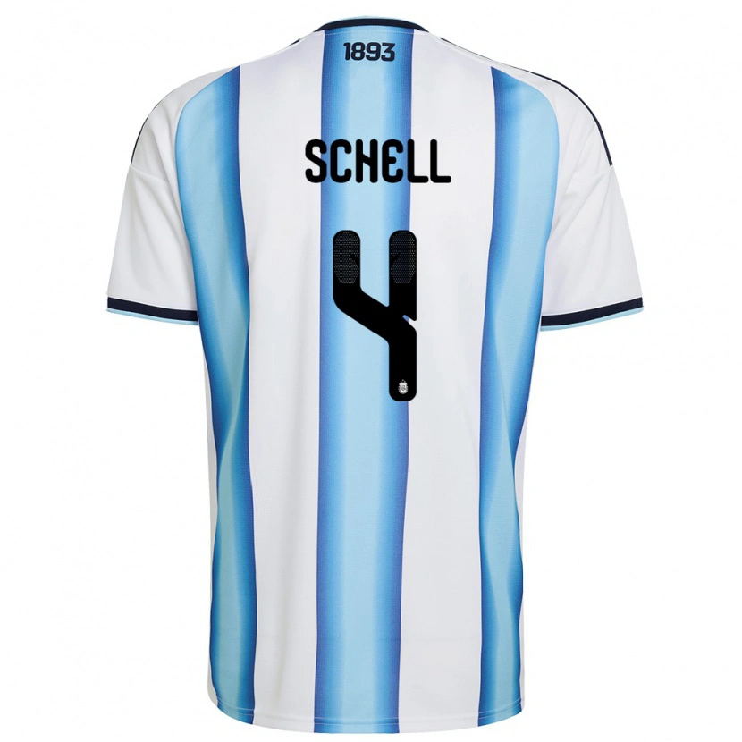 Danxen Women Argentina Sofia Schell #4 White Sky Blue Navy Home Jersey 26-28 T-Shirt