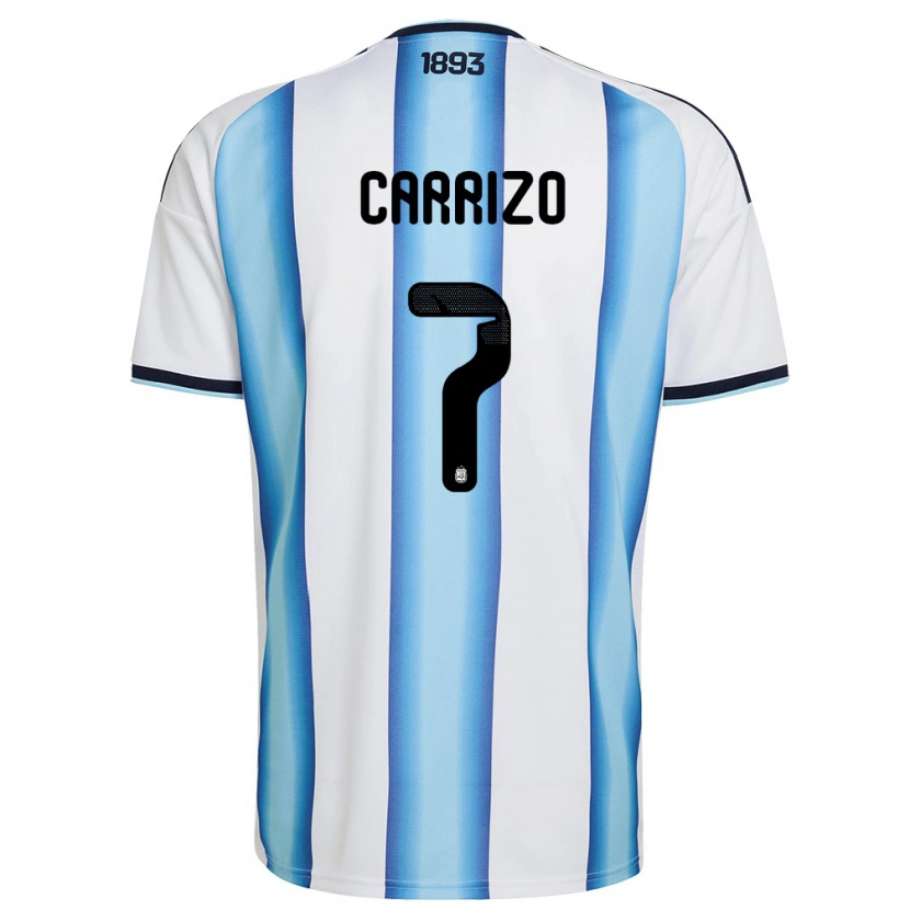 Danxen Women Argentina Maher Carrizo #7 White Sky Blue Navy Home Jersey 26-28 T-Shirt