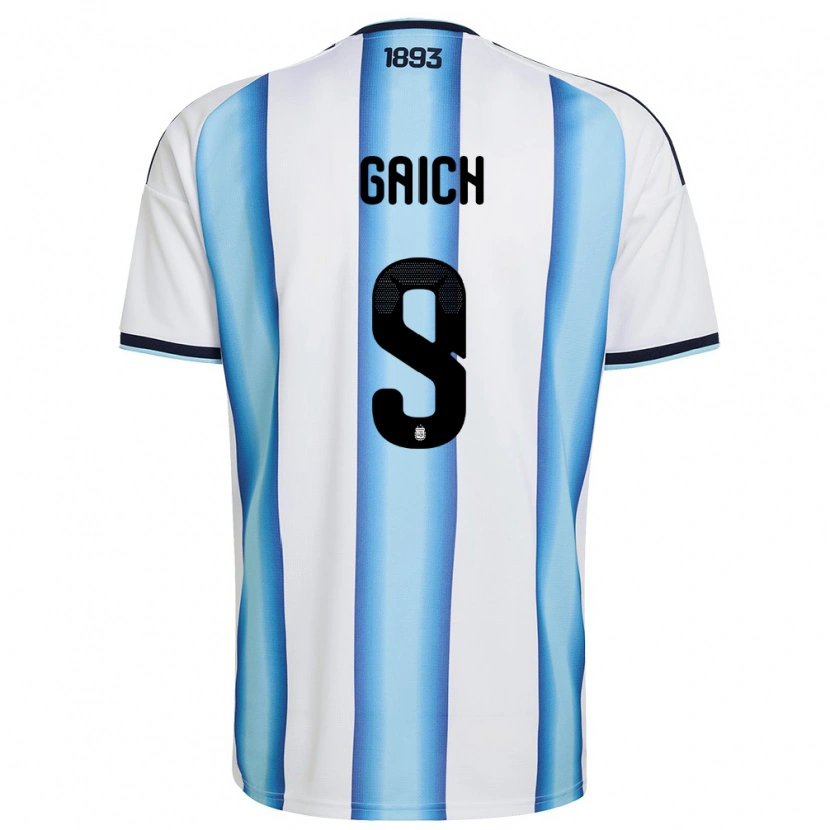 Danxen Women Argentina Adolfo Gaich #9 White Sky Blue Navy Home Jersey 26-28 T-Shirt