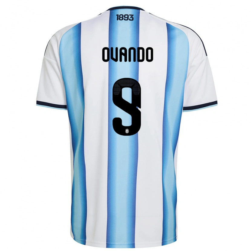Danxen Women Argentina Lautaro Ovando #9 White Sky Blue Navy Home Jersey 26-28 T-Shirt