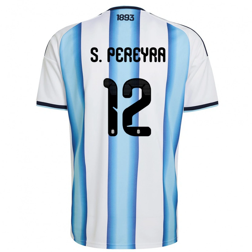 Danxen Women Argentina Solana Pereyra #12 White Sky Blue Navy Home Jersey 26-28 T-Shirt