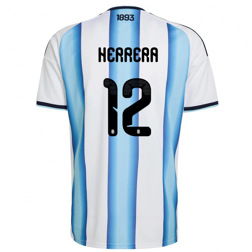 Danxen Women Argentina Franco Herrera #12 White Sky Blue Navy Home Jersey 26-28 T-Shirt