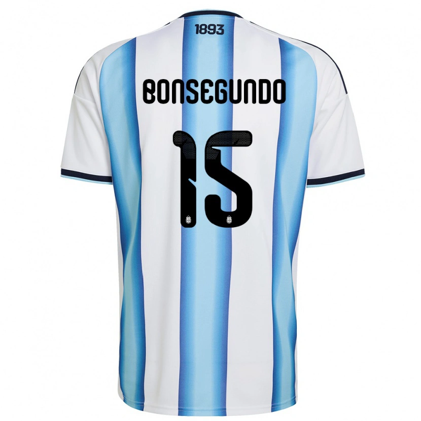Danxen Women Argentina Florencia Bonsegundo #15 White Sky Blue Navy Home Jersey 26-28 T-Shirt