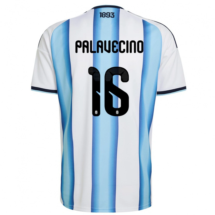 Danxen Women Argentina Nicolas Palavecino #16 White Sky Blue Navy Home Jersey 26-28 T-Shirt