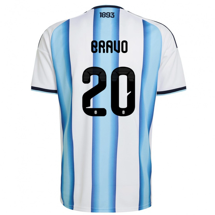 Danxen Women Argentina Ruth Bravo #20 White Sky Blue Navy Home Jersey 26-28 T-Shirt