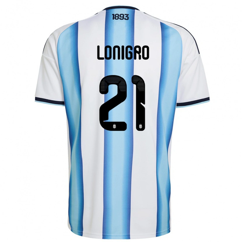 Danxen Women Argentina Erica Lonigro #21 White Sky Blue Navy Home Jersey 26-28 T-Shirt
