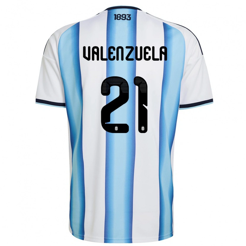 Danxen Women Argentina Fernando Valenzuela #21 White Sky Blue Navy Home Jersey 26-28 T-Shirt