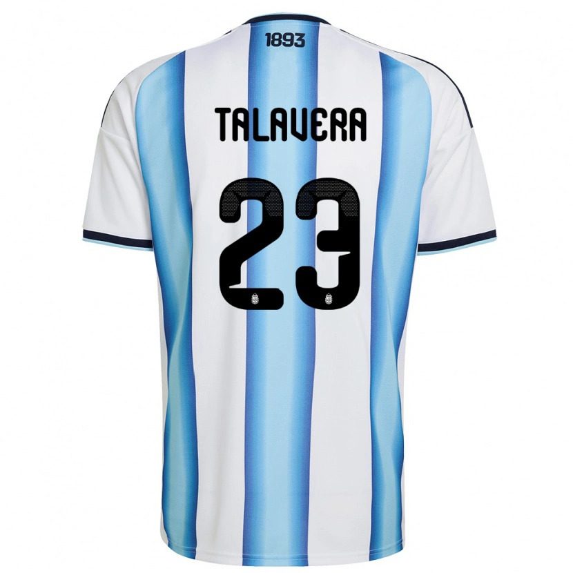 Danxen Women Argentina Demian Talavera #23 White Sky Blue Navy Home Jersey 26-28 T-Shirt