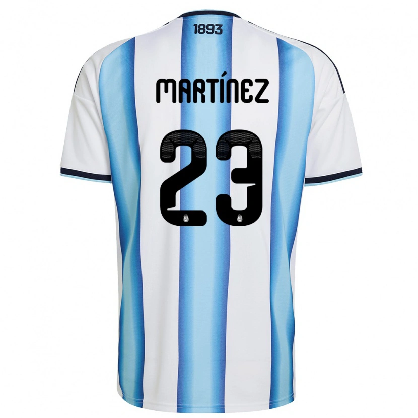 Danxen Women Argentina Emiliano Martínez #23 White Sky Blue Navy Home Jersey 26-28 T-Shirt