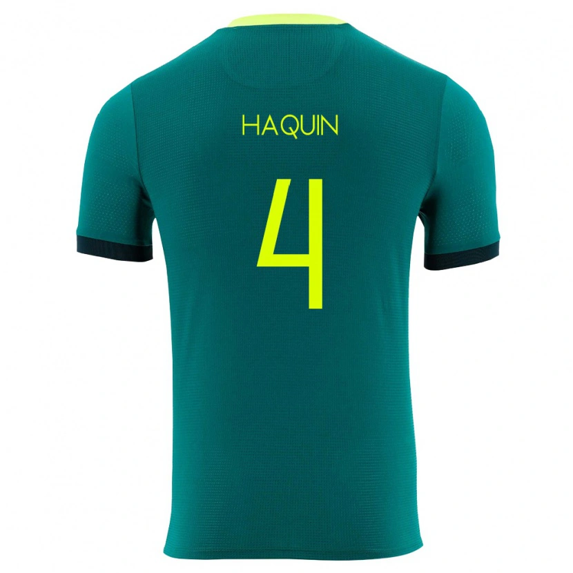 Danxen Women Bolivia Luis Haquín #4 Green Yellow Black Home Jersey 26-28 T-Shirt