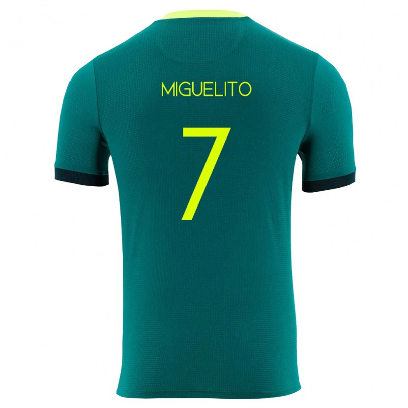 Danxen Women Bolivia Miguelito #7 Green Yellow Black Home Jersey 26-28 T-Shirt