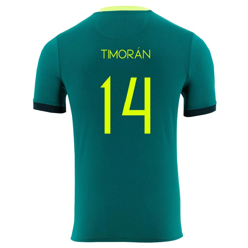 Danxen Women Bolivia Marcelo Timorán #14 Green Yellow Black Home Jersey 26-28 T-Shirt