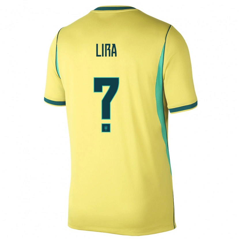 Danxen Women Brazil Vinicius Lira #0 Yellow Green Home Jersey 26-28 T-Shirt
