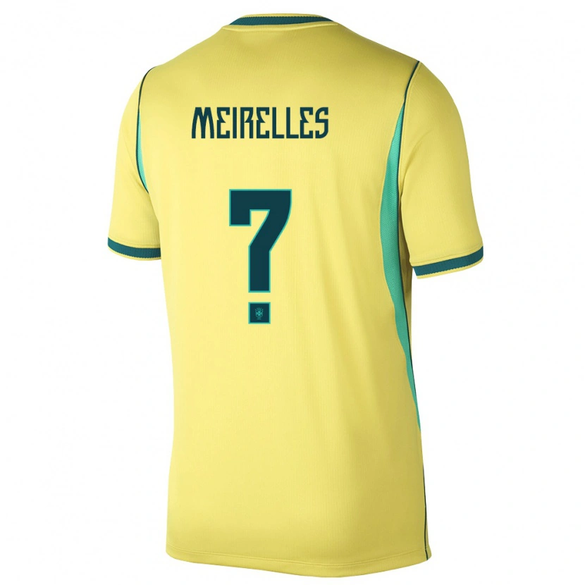 Danxen Women Brazil Luca Meirelles #0 Yellow Green Home Jersey 26-28 T-Shirt