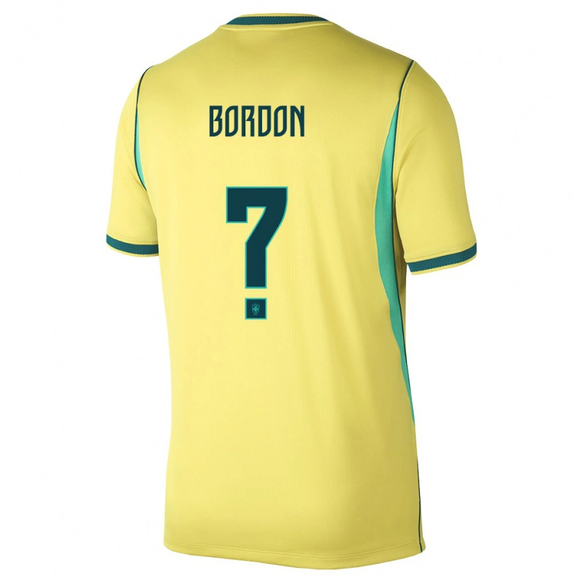 Danxen Women Brazil Filipe Bordon #0 Yellow Green Home Jersey 26-28 T-Shirt