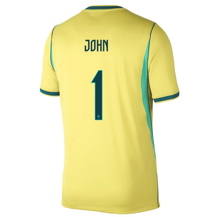 Danxen Women Brazil John Victor #1 Yellow Green Home Jersey 26-28 T-Shirt