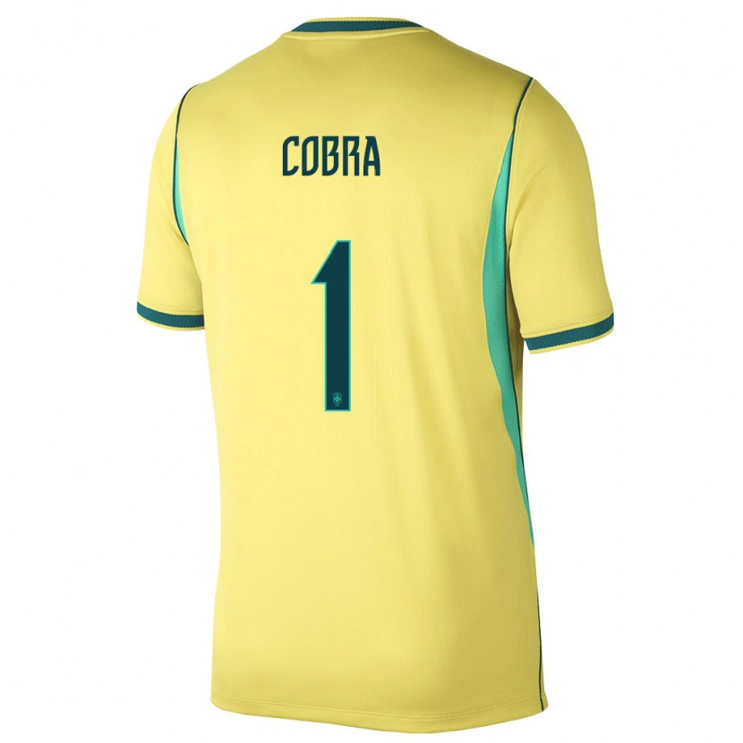 Danxen Women Brazil Pedro Cobra #1 Yellow Green Home Jersey 26-28 T-Shirt