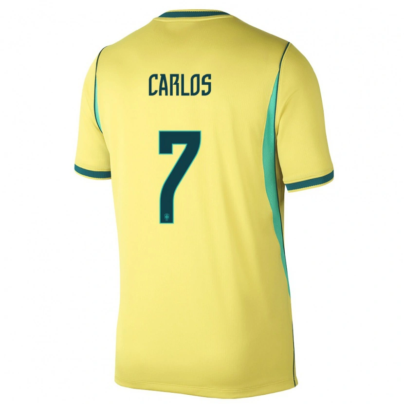 Danxen Women Brazil Jean Carlos #7 Yellow Green Home Jersey 26-28 T-Shirt