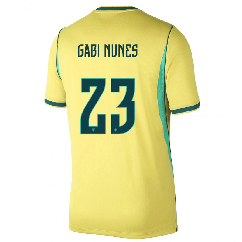 Danxen Women Brazil Gabi Nunes #23 Yellow Green Home Jersey 26-28 T-Shirt
