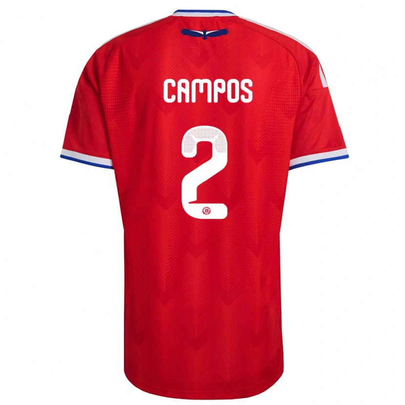 Danxen Women Chile Víctor Campos #2 Red White Blue Home Jersey 26-28 T-Shirt