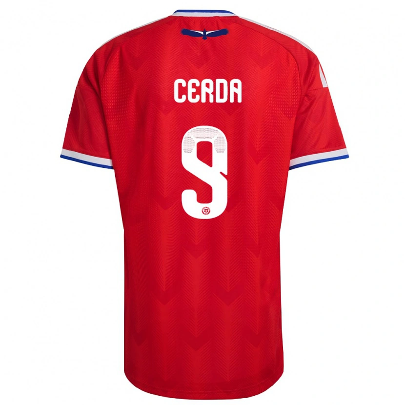 Danxen Women Chile Axel Cerda #9 Red White Blue Home Jersey 26-28 T-Shirt