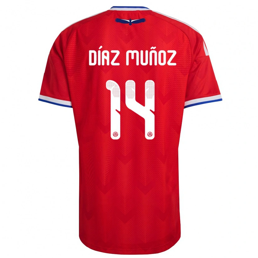 Danxen Women Chile Cristian Díaz Muñoz #14 Red White Blue Home Jersey 26-28 T-Shirt