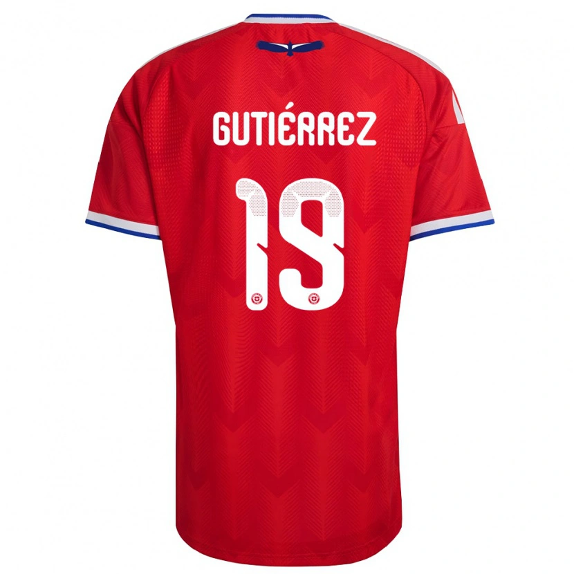 Danxen Women Chile Maximiliano Gutiérrez #19 Red White Blue Home Jersey 26-28 T-Shirt